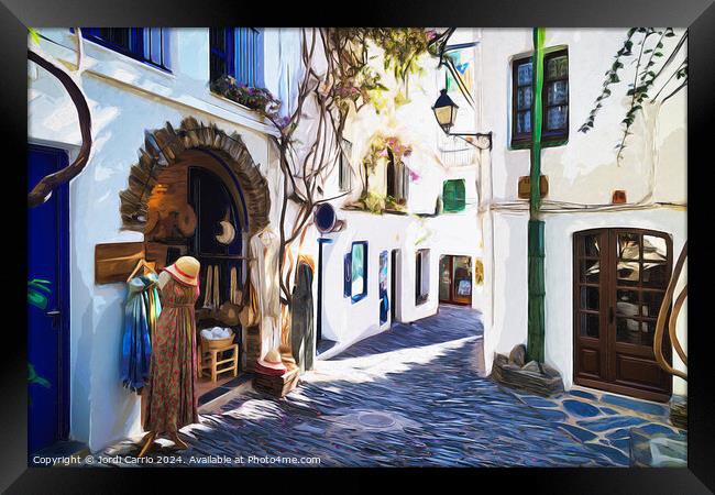 Colors of Cadaqués - CR2309-9473-WAT Framed Print by Jordi Carrio