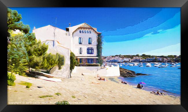 Cala des Llanes - CR2309-9487-WAT Framed Print by Jordi Carrio