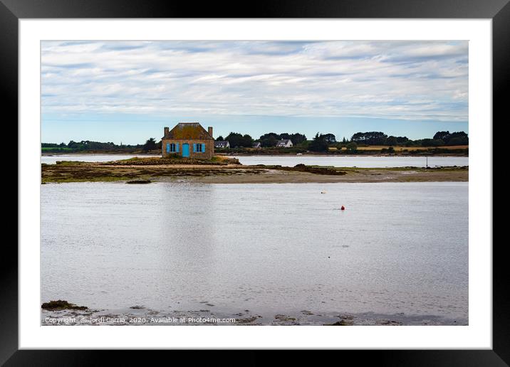Breton house in the middle of the sea at low tide Framed Mounted Print by Jordi Carrio