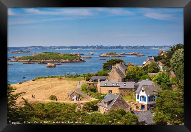 Panoramic view of the Brehat islands, Brittany, Fr Framed Print by Jordi Carrio