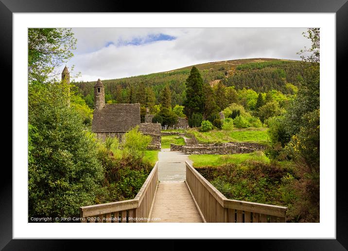 View to Glendalough National Park, Ireland Framed Mounted Print by Jordi Carrio