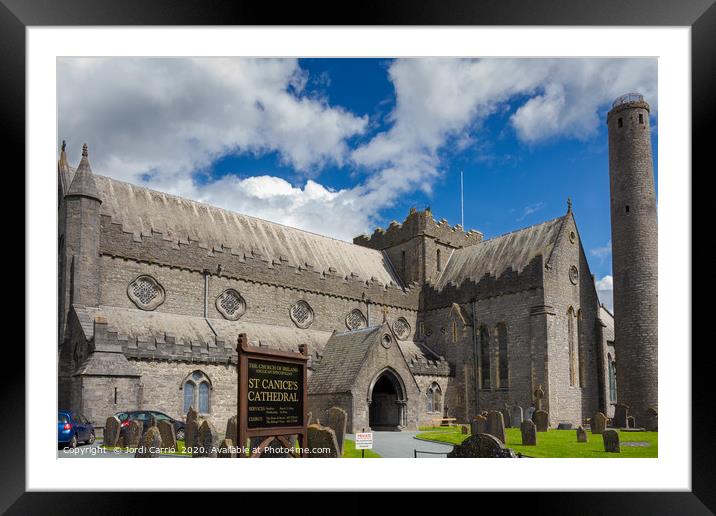 Cathedral of San Canice, Kilkenny, Ireland Framed Mounted Print by Jordi Carrio
