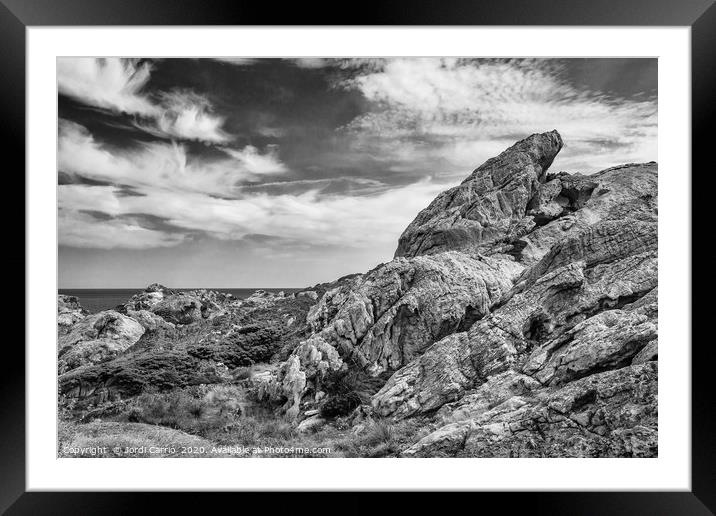 Geological park, Paratge de Tudela, Costa Brava Framed Mounted Print by Jordi Carrio