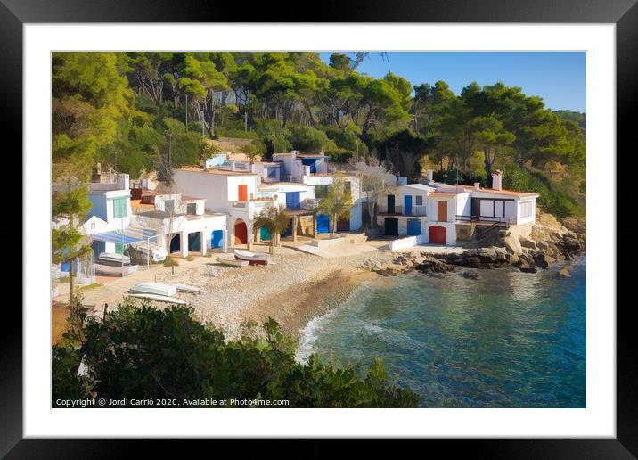 Cala S'Alguer, picturesque fishing village, Palamo Framed Mounted Print by Jordi Carrio