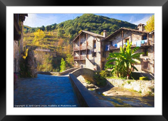A visit to the picturesque town of Baget, Catalonia, Spain - ART Framed Mounted Print by Jordi Carrio