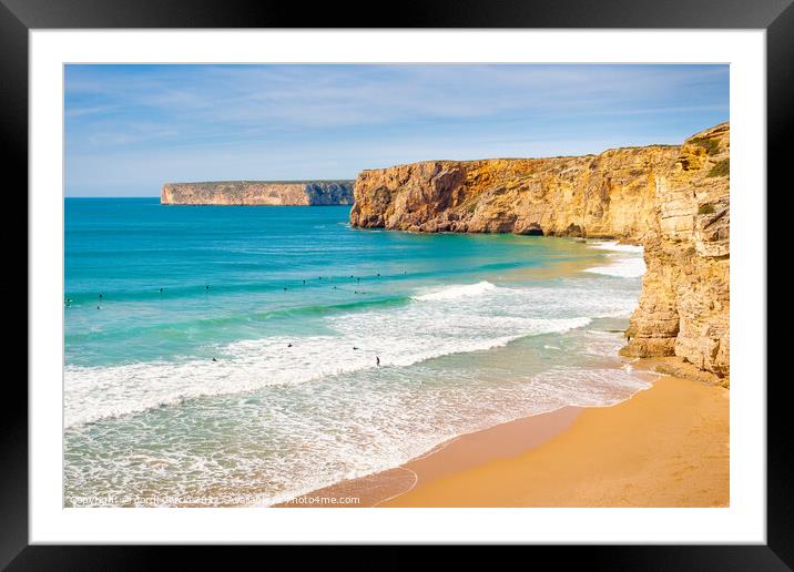 Cliffs of the coast of Sagres, Algarve - 3 Framed Mounted Print by Jordi Carrio