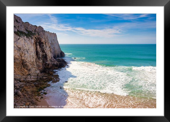 Cliffs of the coast of Sagres, Algarve - 4 Framed Mounted Print by Jordi Carrio
