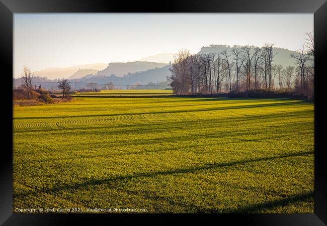 Sunset landscape in Malla valley Framed Print by Jordi Carrio