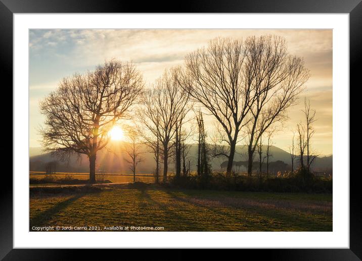 Sunset in the Malla Valley, Catalonia Framed Mounted Print by Jordi Carrio