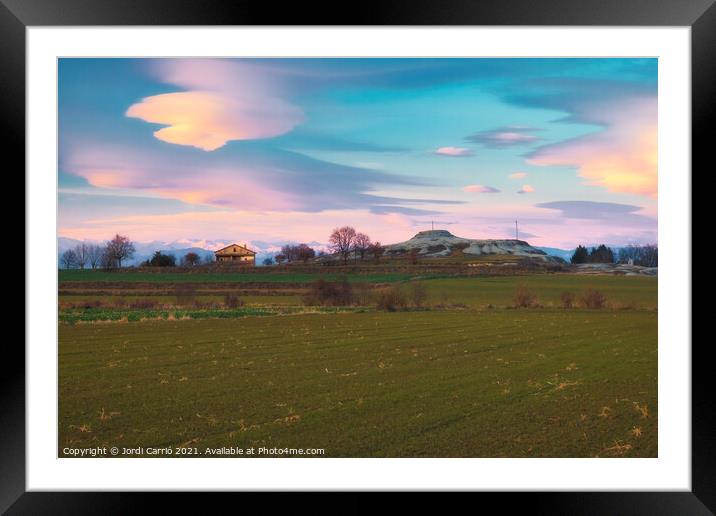 Beautiful clouds in the blue hour. Framed Mounted Print by Jordi Carrio