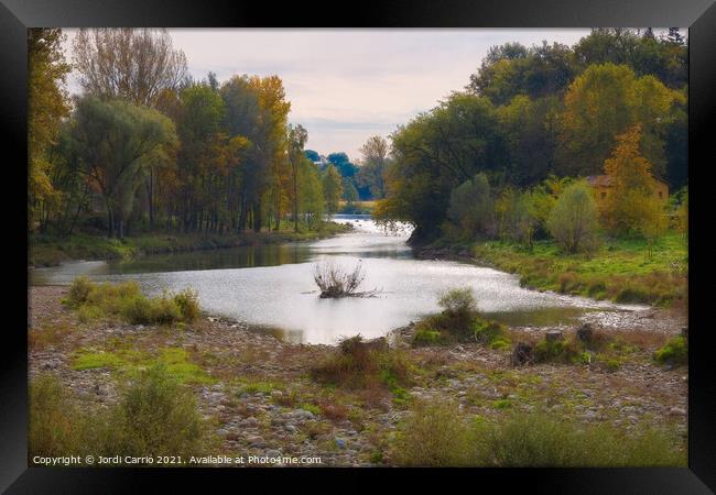 Autumn landscapes in the river Ter. Osona, Catalonia Framed Print by Jordi Carrio