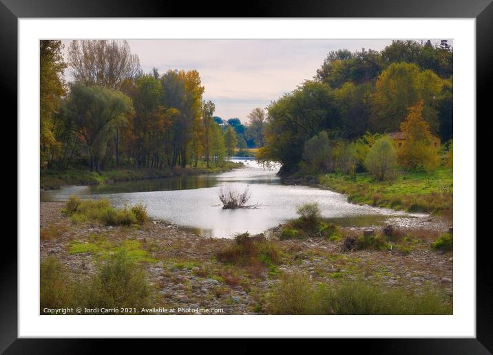 Autumn landscapes in the river Ter. Osona, Catalonia Framed Mounted Print by Jordi Carrio