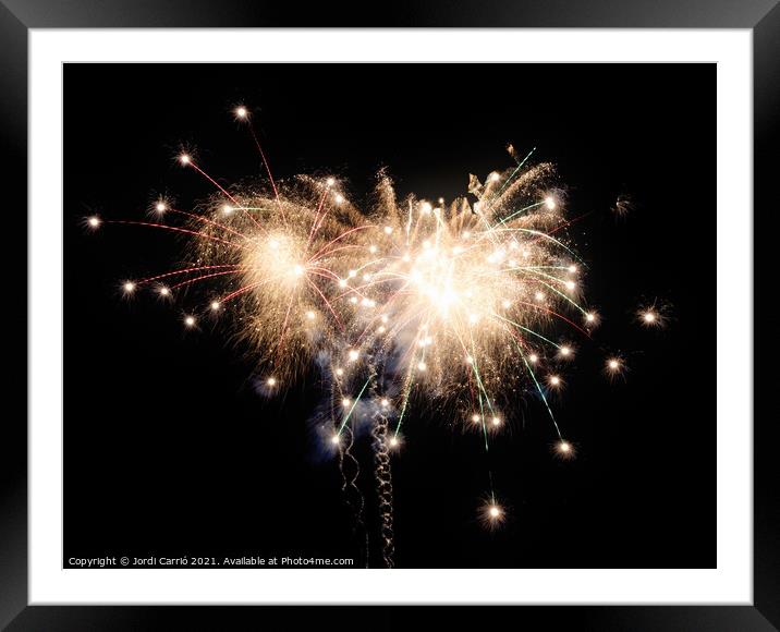Fireworks details - 5 Framed Mounted Print by Jordi Carrio