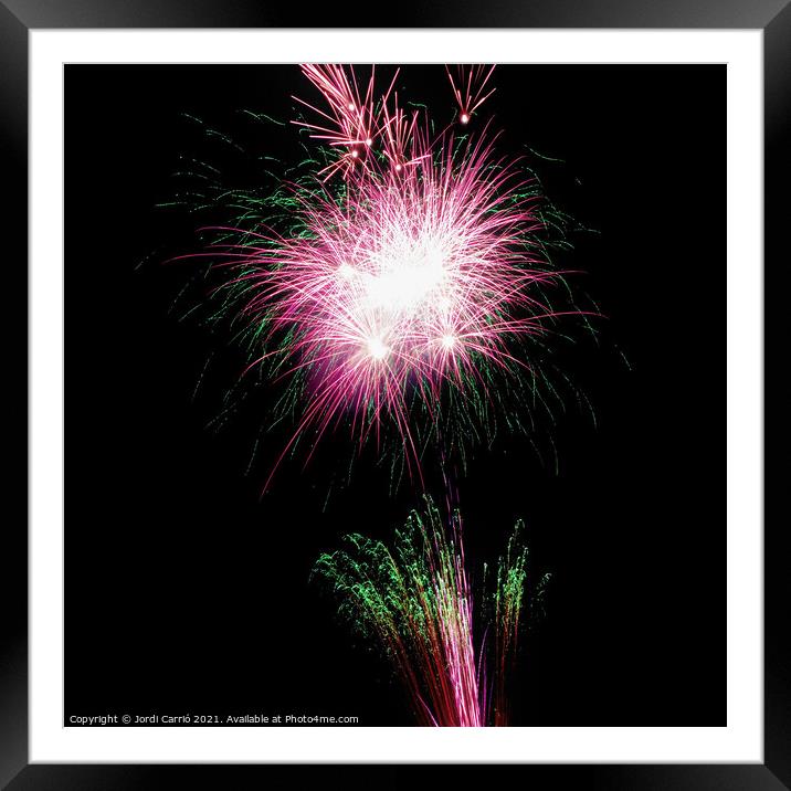 Fireworks details - 6 Framed Mounted Print by Jordi Carrio