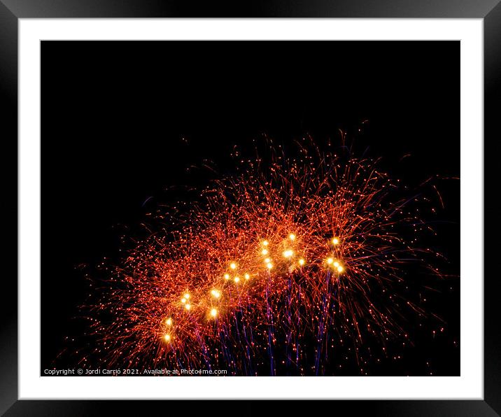 Fireworks details - 8 Framed Mounted Print by Jordi Carrio