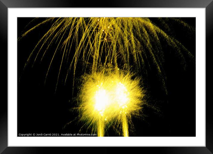 Fireworks details - 9 Framed Mounted Print by Jordi Carrio