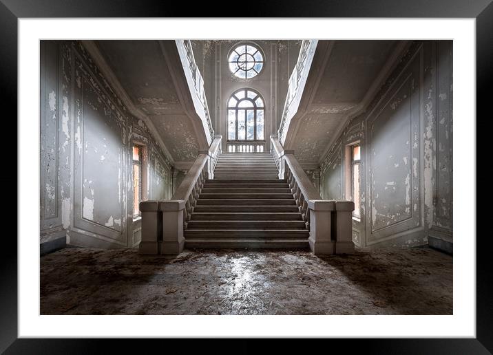 Concrete Staircase Framed Mounted Print by Roman Robroek