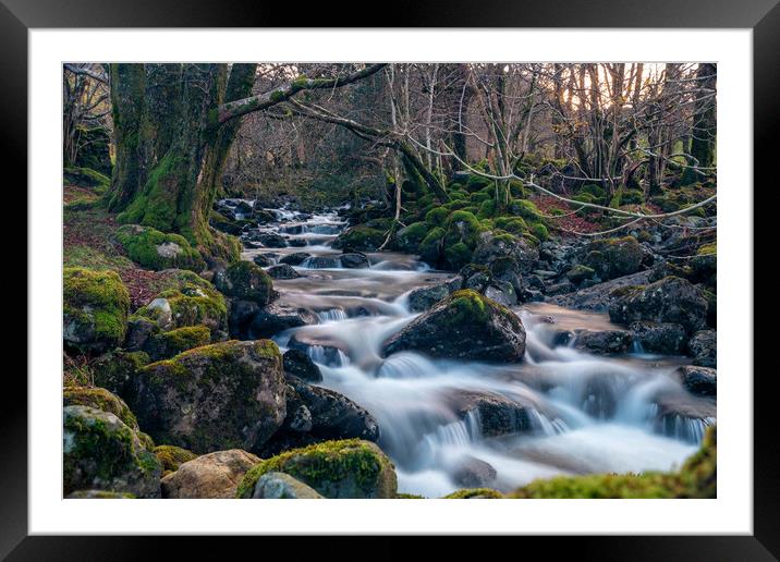 Milky waterfall at Borrowdale Framed Mounted Print by Scott Somerside