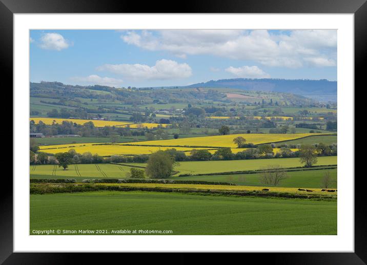 South Shropshire Summer Landscape Framed Mounted Print by Simon Marlow