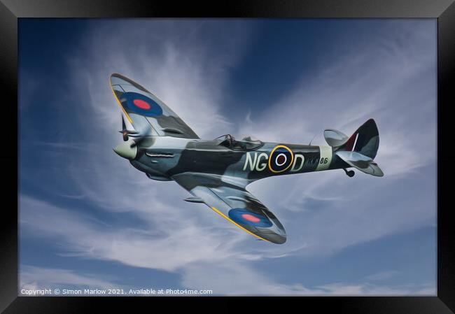 Spitfire RW386 Framed Print by Simon Marlow