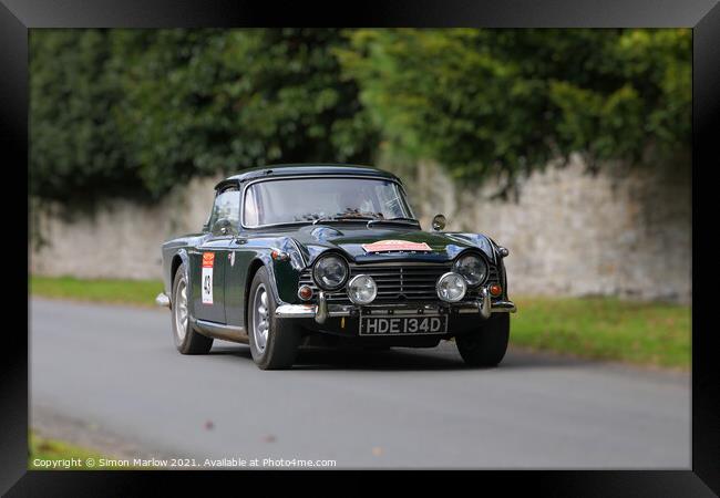 Classic Triumph TR4 Framed Print by Simon Marlow