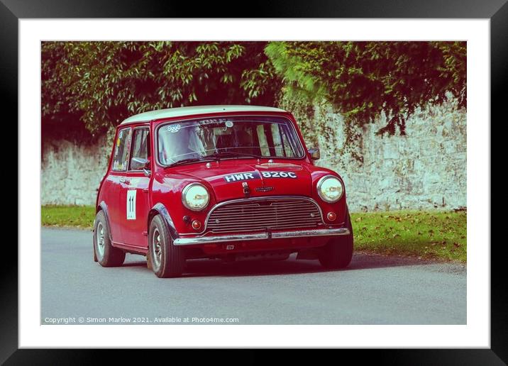 Retro Rally Racer Framed Mounted Print by Simon Marlow