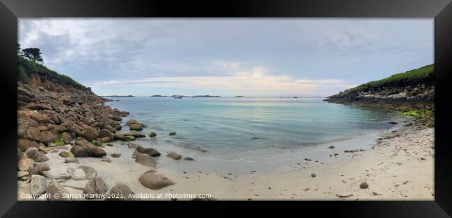 Serene Watermill Cove Panorama Framed Print by Simon Marlow