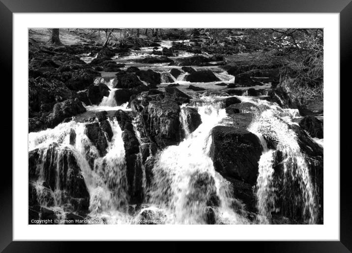 The Majestic Swallow Falls Framed Mounted Print by Simon Marlow