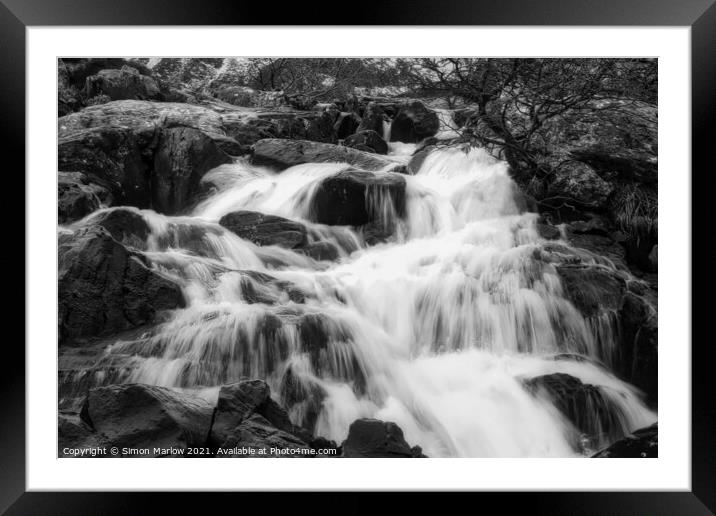 Majestic Swallow Falls Snowdonia Framed Mounted Print by Simon Marlow