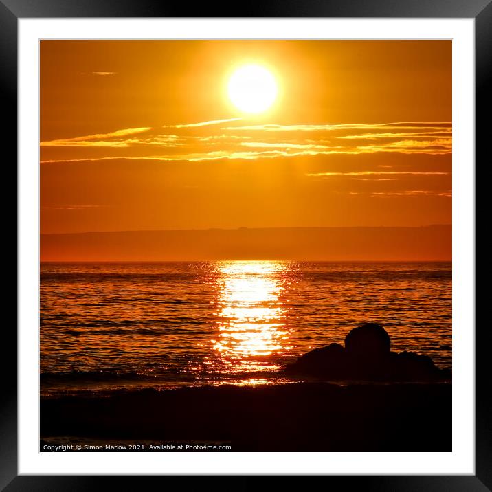 Captivating Sunset at Hope Cove Framed Mounted Print by Simon Marlow