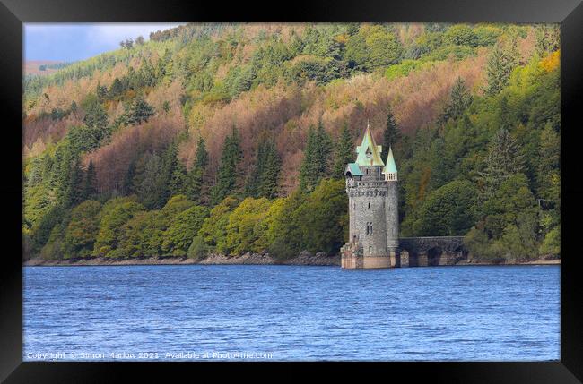 The straining tower on Lake Vyrnwy Framed Print by Simon Marlow