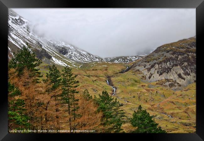 Majestic Snowdonia Mountains Framed Print by Simon Marlow