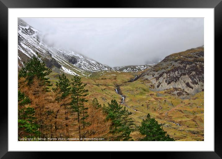 Majestic Snowdonia Mountains Framed Mounted Print by Simon Marlow