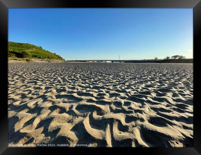Low down view at Harlech beach, Snowdonia Framed Print by Simon Marlow