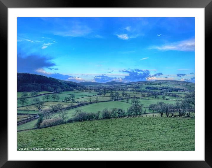Captivating Clun Valley Landscape Framed Mounted Print by Simon Marlow