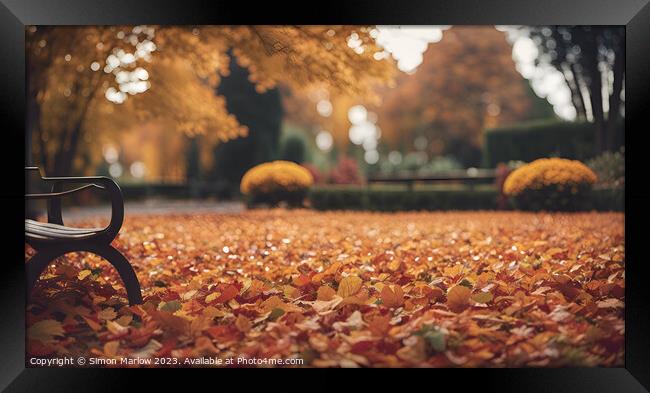 Enchanting Autumnal Garden Perspective Framed Print by Simon Marlow