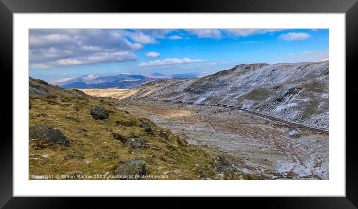 Snowdonia view from Bwlch Framed Mounted Print by Simon Marlow