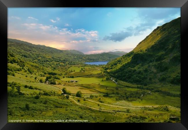 Beautiful view overlooking Snowdonia Framed Print by Simon Marlow