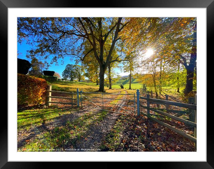 Beautiful Autumn scene at Obley Framed Mounted Print by Simon Marlow
