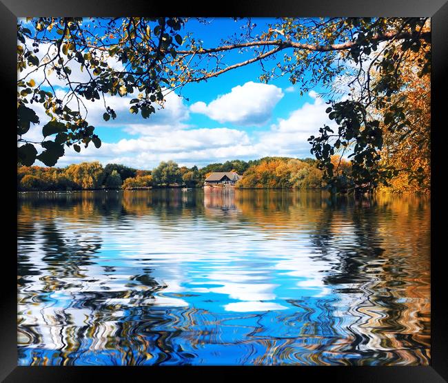 Beautiful reflections at Thatcham, Berkshire Framed Print by Simon Marlow