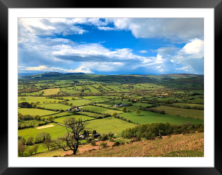 Beautiful landscape from Long Mynd, Shropshire Framed Mounted Print by Simon Marlow