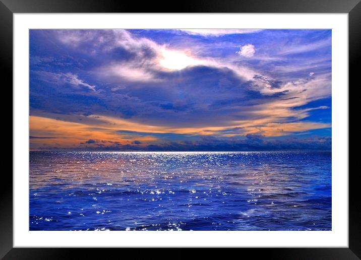 Serene Sunset on Borneo Beach Framed Mounted Print by Simon Marlow