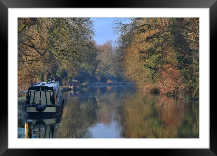 Barge on the Kennet and Avon canal Framed Mounted Print by Simon Marlow