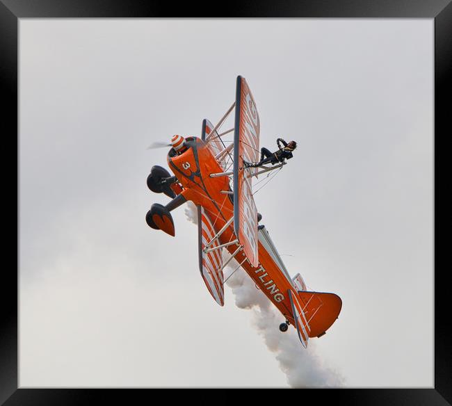 Thrilling Wing Walking Extravaganza Framed Print by Simon Marlow