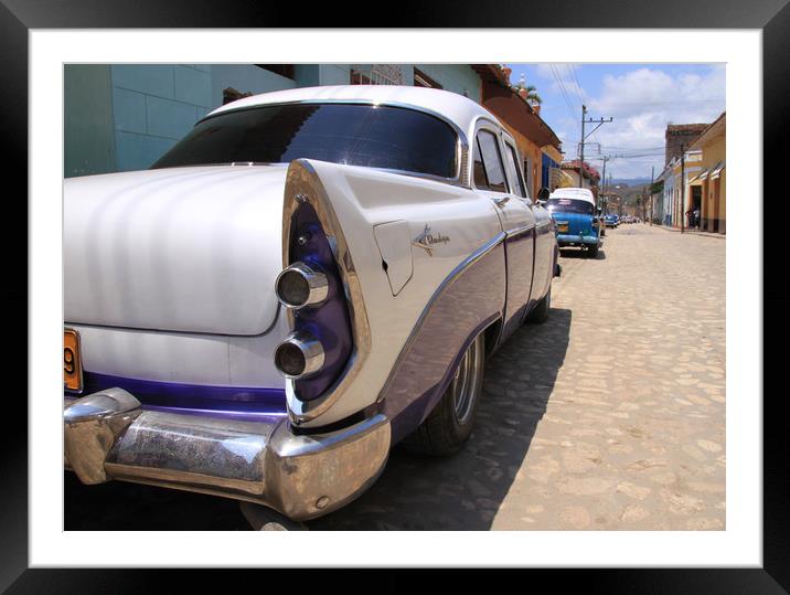 Vintage Dodge on Cuban Streets Framed Mounted Print by Simon Marlow