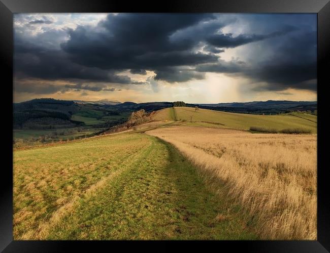 Dramatic Storm Clouds Over South Shropshire Framed Print by Simon Marlow