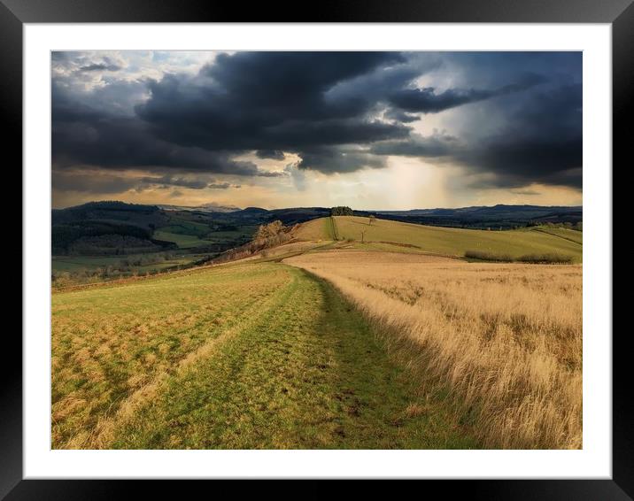 Dramatic Storm Clouds Over South Shropshire Framed Mounted Print by Simon Marlow