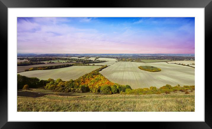 Inkpens Autumn Countryside Glory Framed Mounted Print by Simon Marlow