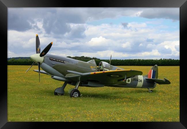 Spitfire at White Waltham, Berkshire Framed Print by Simon Marlow