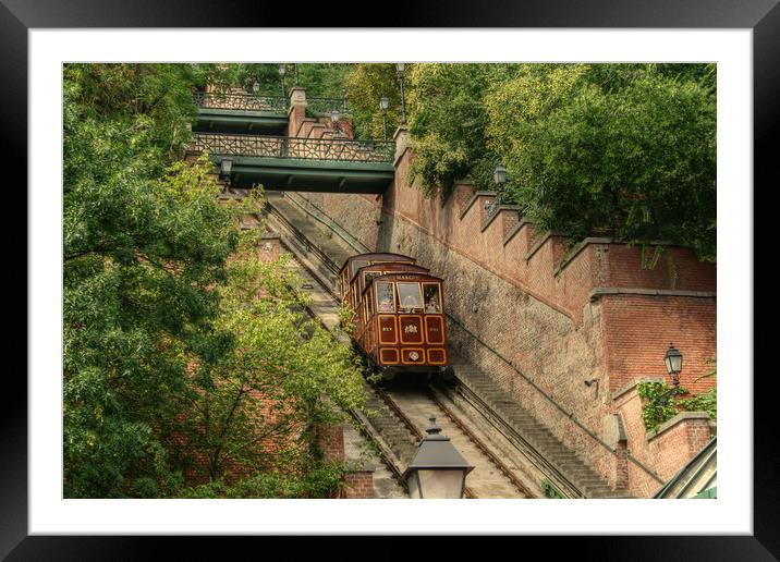 Hillside Tram in Budapest, Hungary Framed Mounted Print by Simon Marlow